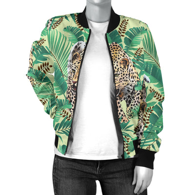 Leopard Pattern Print Design 03 Women's Bomber Jacket