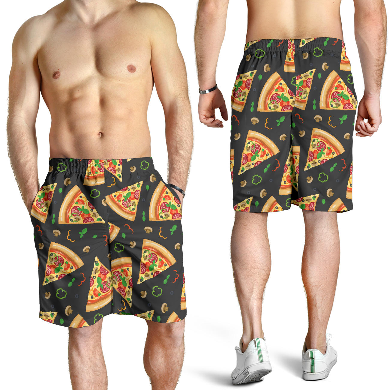 Pizza Pattern Print Design A02 Mens Shorts