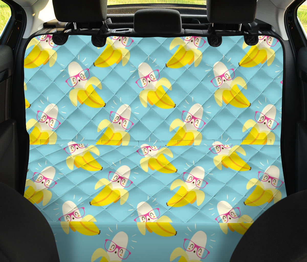 Banana Pattern Print Design BA07 Rear Dog  Seat Cover