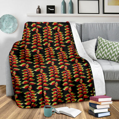 Heliconia Pattern Print Design HL05 Fleece Blanket