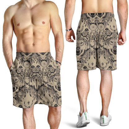 Indian Boho Wolf  Mens Shorts