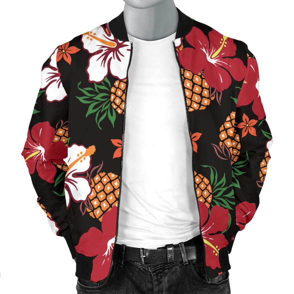 Hawaiian Themed Pattern Print Design H013 Men Bomber Jacket