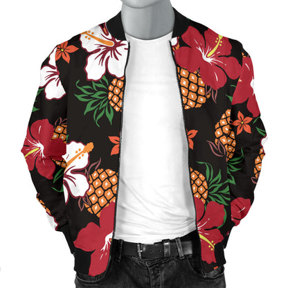 Hawaiian Themed Pattern Print Design H013 Men Bomber Jacket