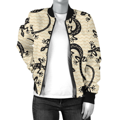 lizard Pattern Print Design 02 Women's Bomber Jacket