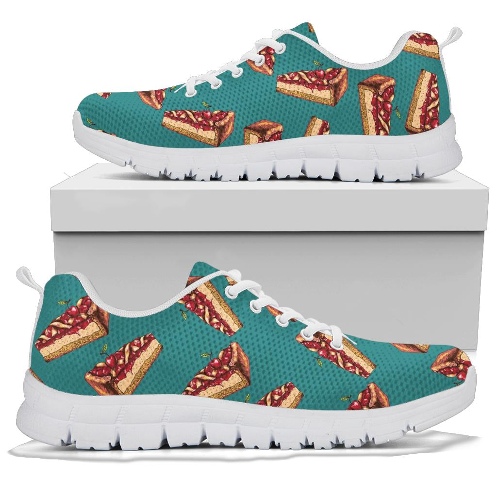 Cheesecake Cherry Pattern Print Design CK03 Sneakers White Bottom Shoes