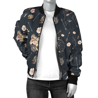 Bohemian Pattern Print Design 09 Women's Bomber Jacket