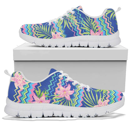 Lily Pattern Print Design LY015 Sneakers White Bottom Shoes