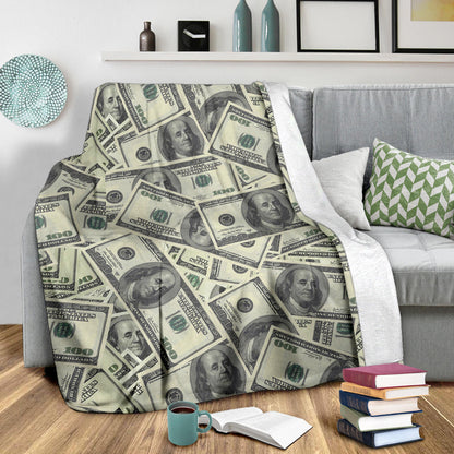 Dollar Pattern Print Design DO02 Fleece Blanket