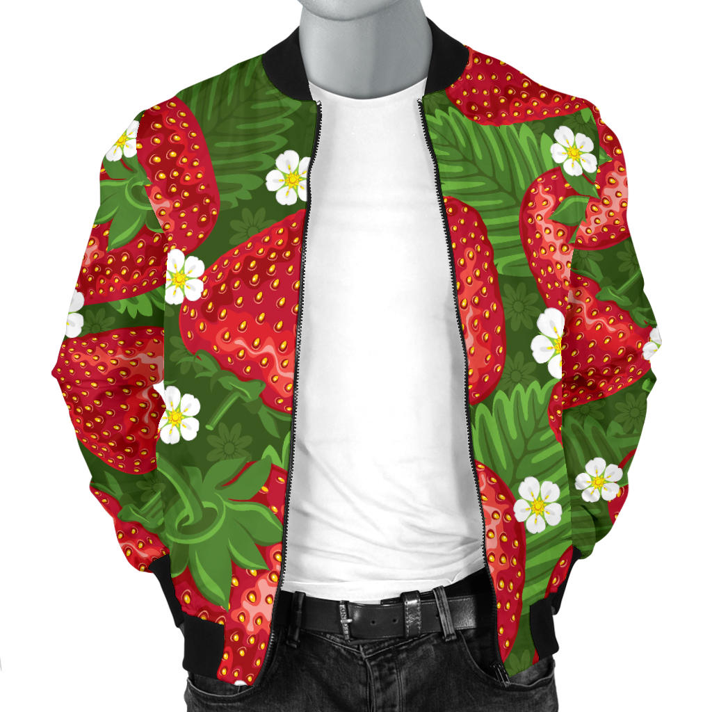Strawberry Pattern Print Design SB05 Men Bomber Jacket