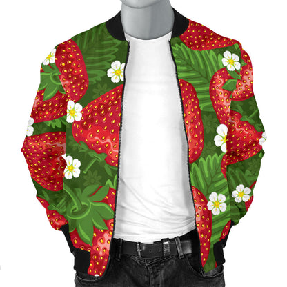 Strawberry Pattern Print Design SB05 Men Bomber Jacket