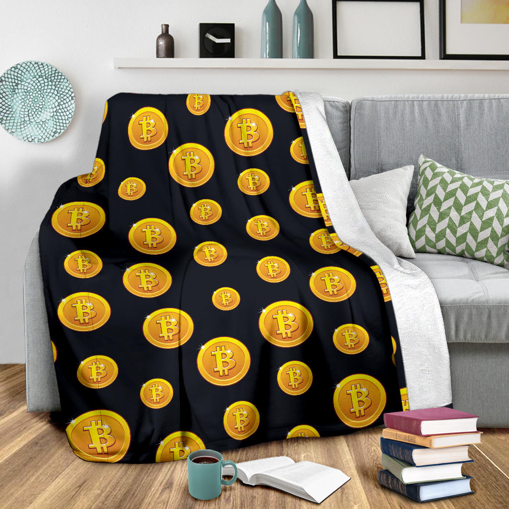 Bitcoin Pattern Print Design DO04 Fleece Blanket