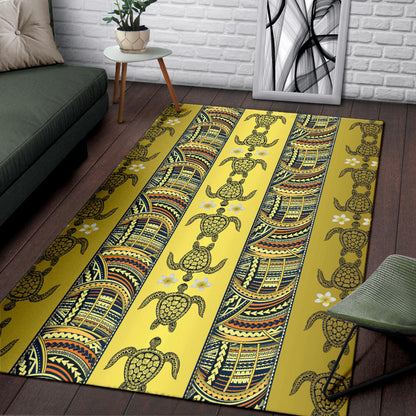 Polynesian Turtle Hawaiian Design Print Area Rugs