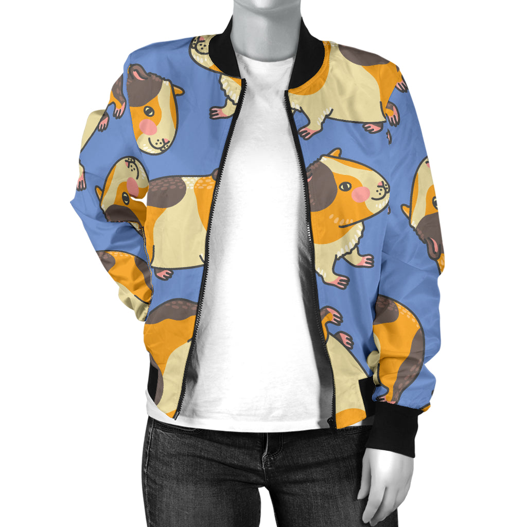 Guinea Pig Pattern Print Design 01 Women's Bomber Jacket