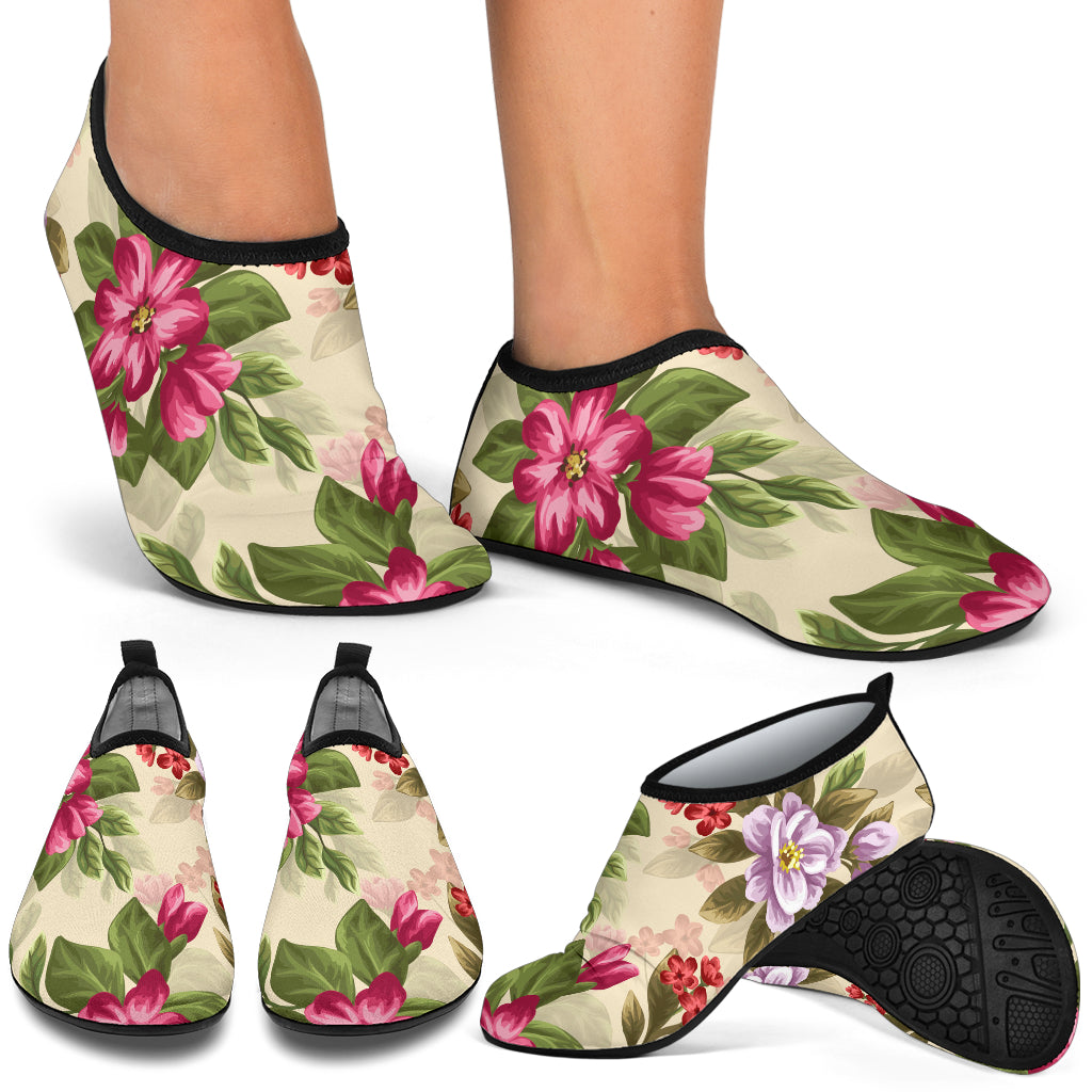Summer Floral Pattern Print Design SF08 Aqua Water Shoes
