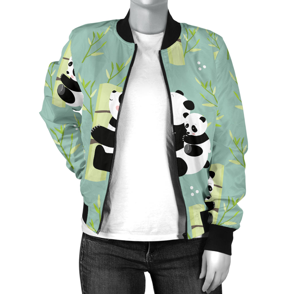 Panda Pattern Print Design A03 Women's Bomber Jacket