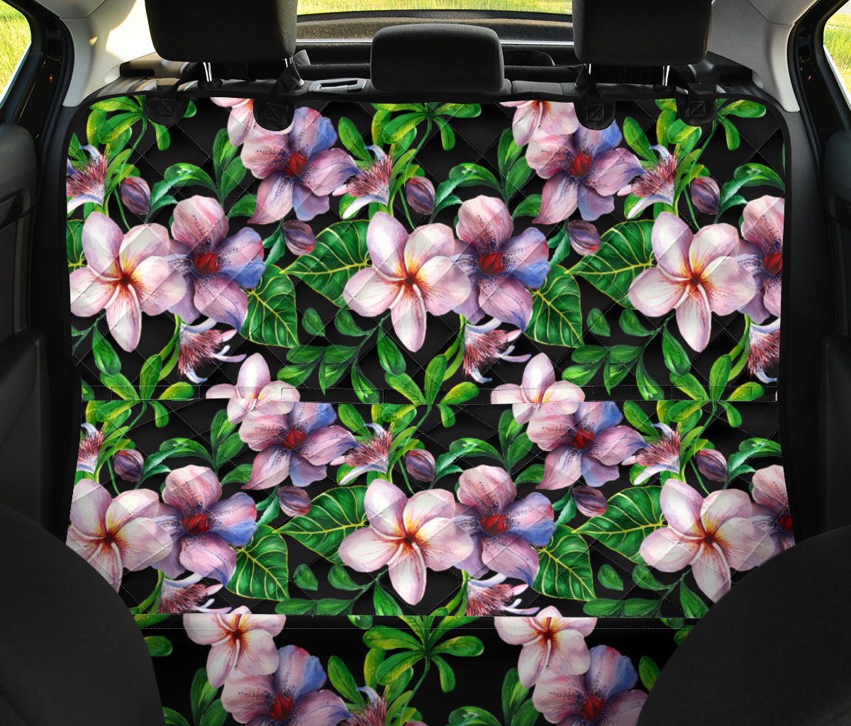 Plumeria Pattern Print Design PM01 Rear Dog  Seat Cover