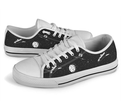 Space Pattern White Bottom Low Top Shoes