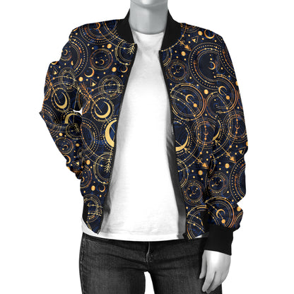 Celestial Pattern Print Design 04 Women's Bomber Jacket