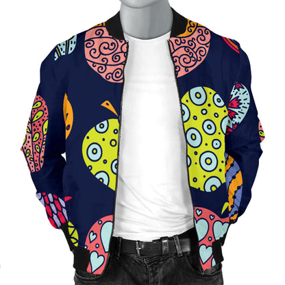 Apple Pattern Print Design AP05 Men Bomber Jacket
