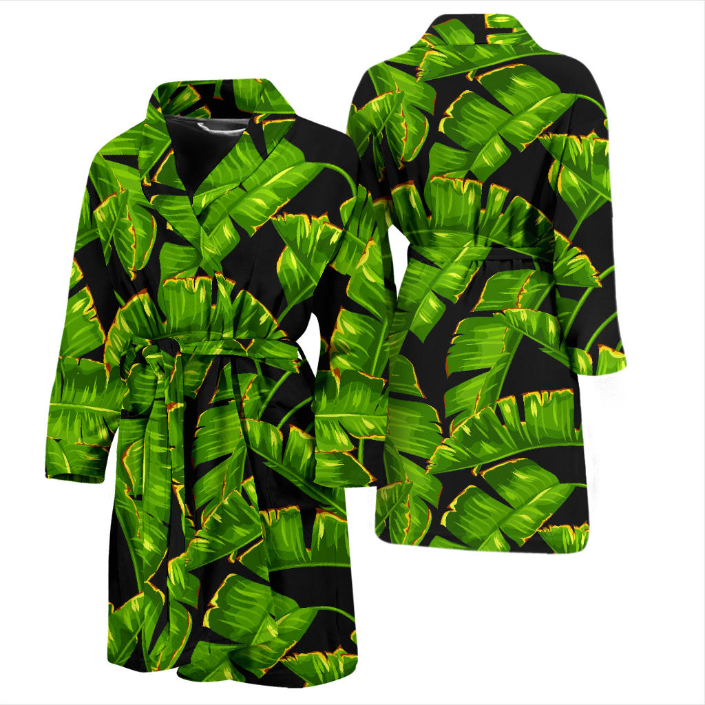 Banana Leaf Pattern Print Design BL06 Men Bathrobe