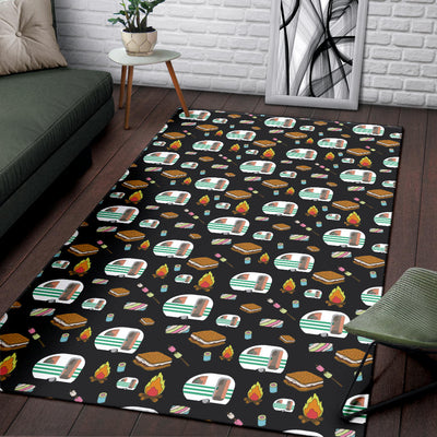 Camper Marshmallow Camping Design Print Area Rugs