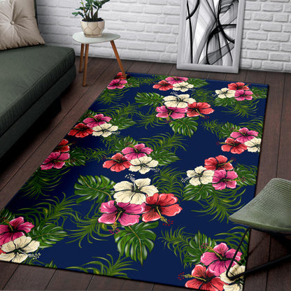 Hibiscus Pattern Print Design HB028 Area Rugs