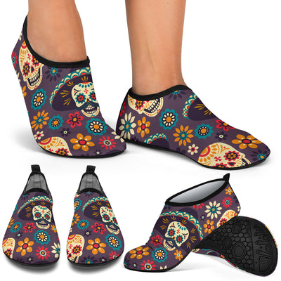 sugar skull Maxican Pattern Aqua Water Shoes