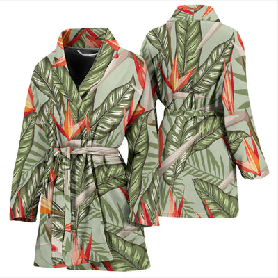 Bird Of Paradise Pattern Print Design BOP08 Women Bathrobe