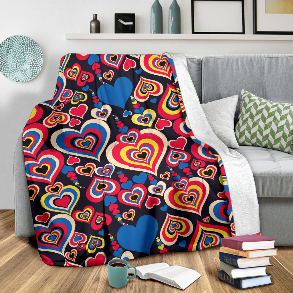 Heart Pattern Print Design HE08 Fleece Blanket