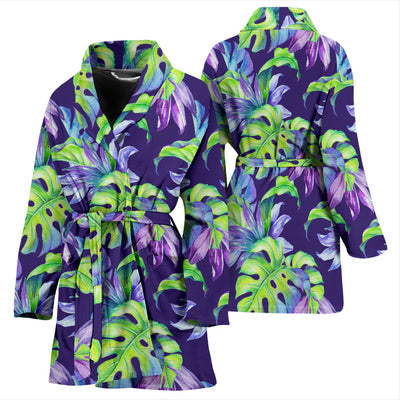 Tropical Flower Pattern Print Design TF019 Women Bathrobe