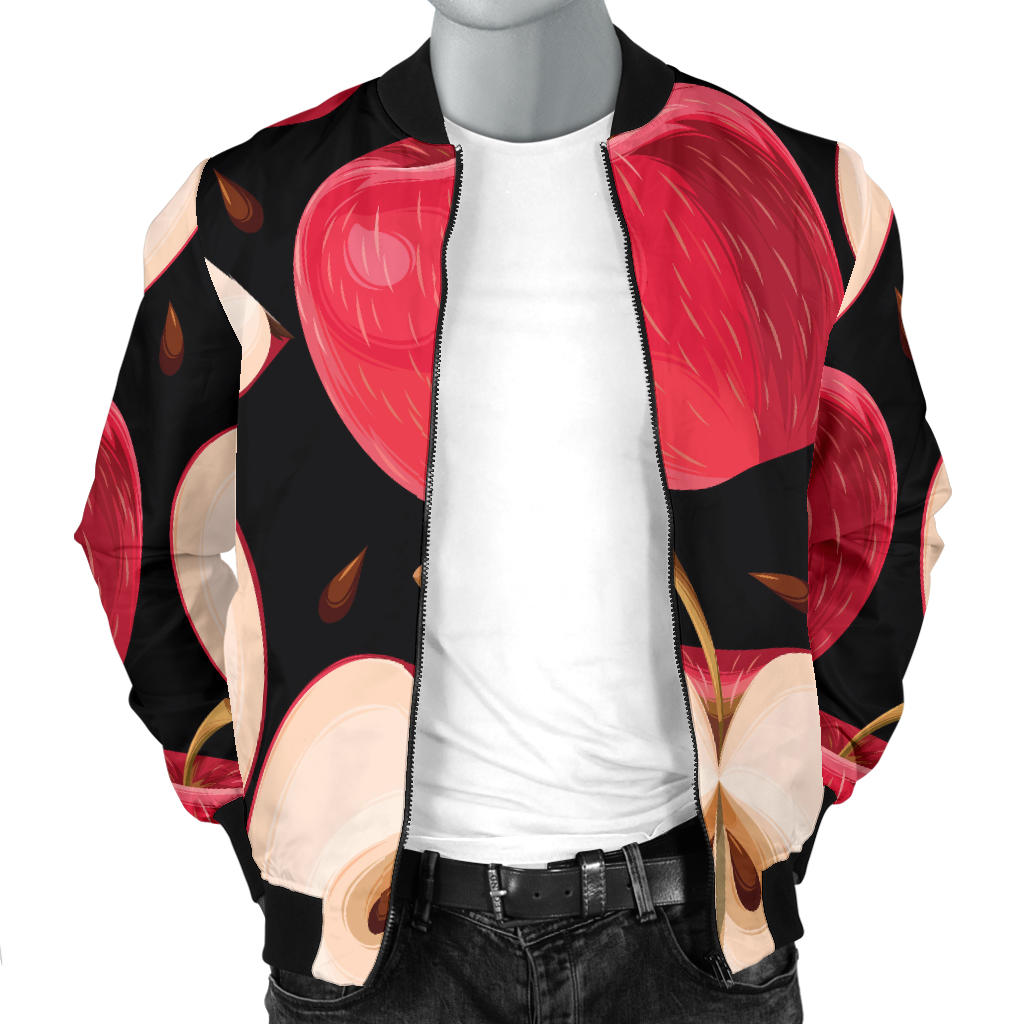Apple Pattern Print Design AP02 Men Bomber Jacket