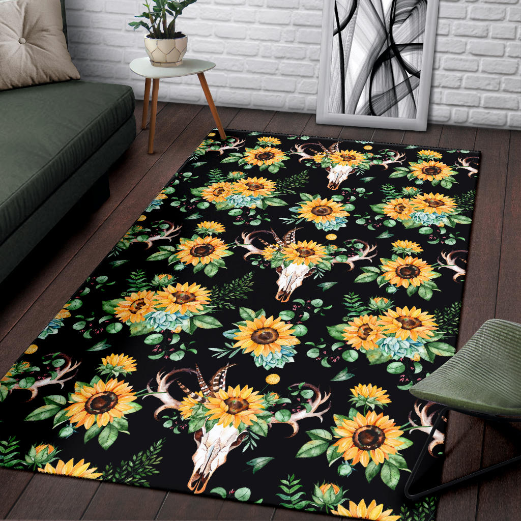 Sunflower Pattern Print Design SF08 Area Rugs