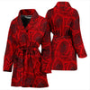 Rose Red Pattern Print Design RO04 Women Bathrobe