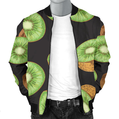 Kiwi Pattern Print Design KW03 Men Bomber Jacket