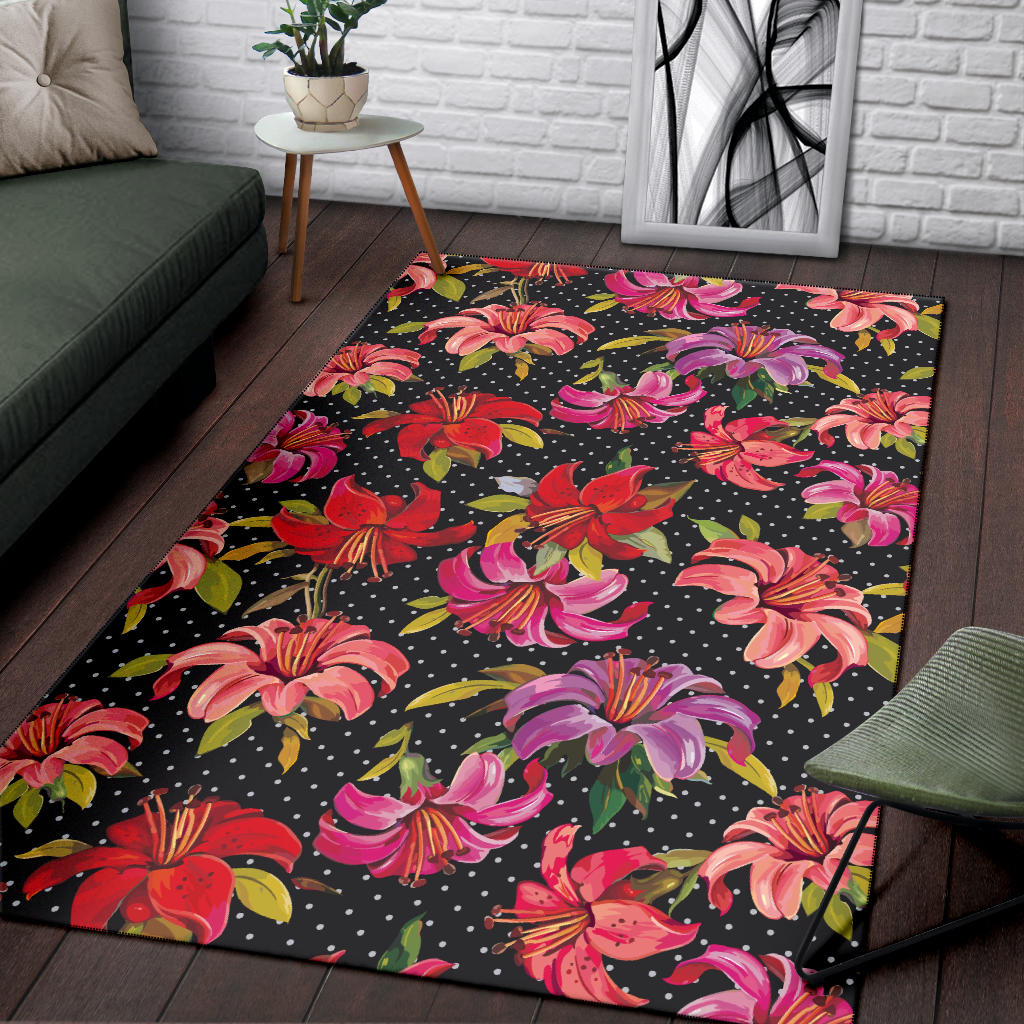 Lily Pattern Print Design LY012 Area Rugs