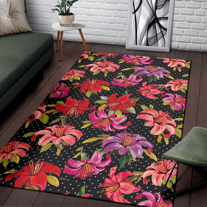 Lily Pattern Print Design LY012 Area Rugs
