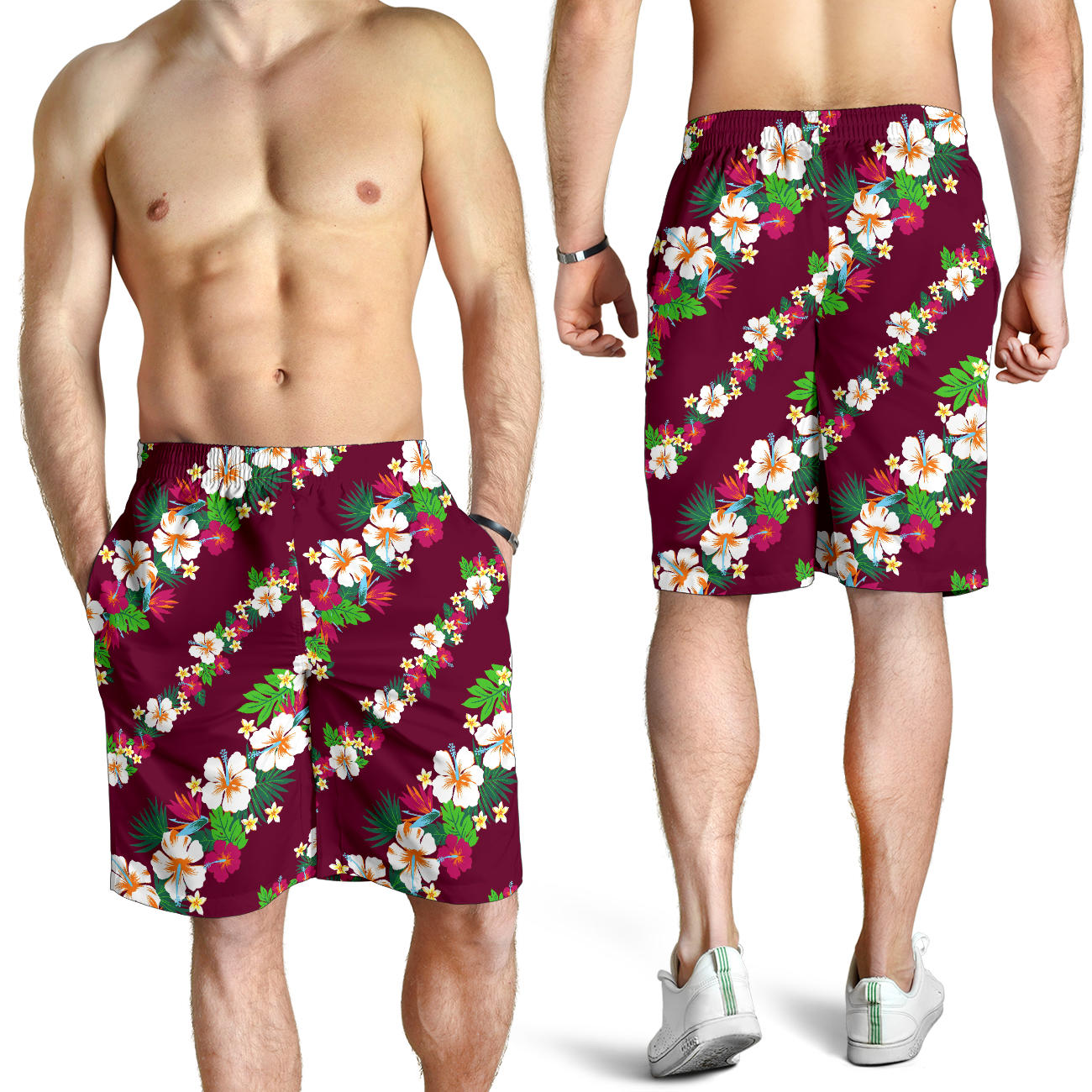 Hawaiian Themed Pattern Print Design H06 Mens Shorts