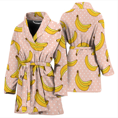 Banana Pattern Print Design BA06 Women Bathrobe