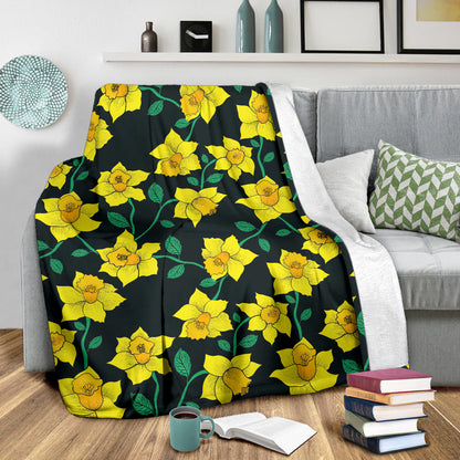 Daffodils Pattern Print Design DF03 Fleece Blanket