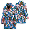 Sea Turtle Pink Hibiscus Hawaiian Print Women Bathrobe