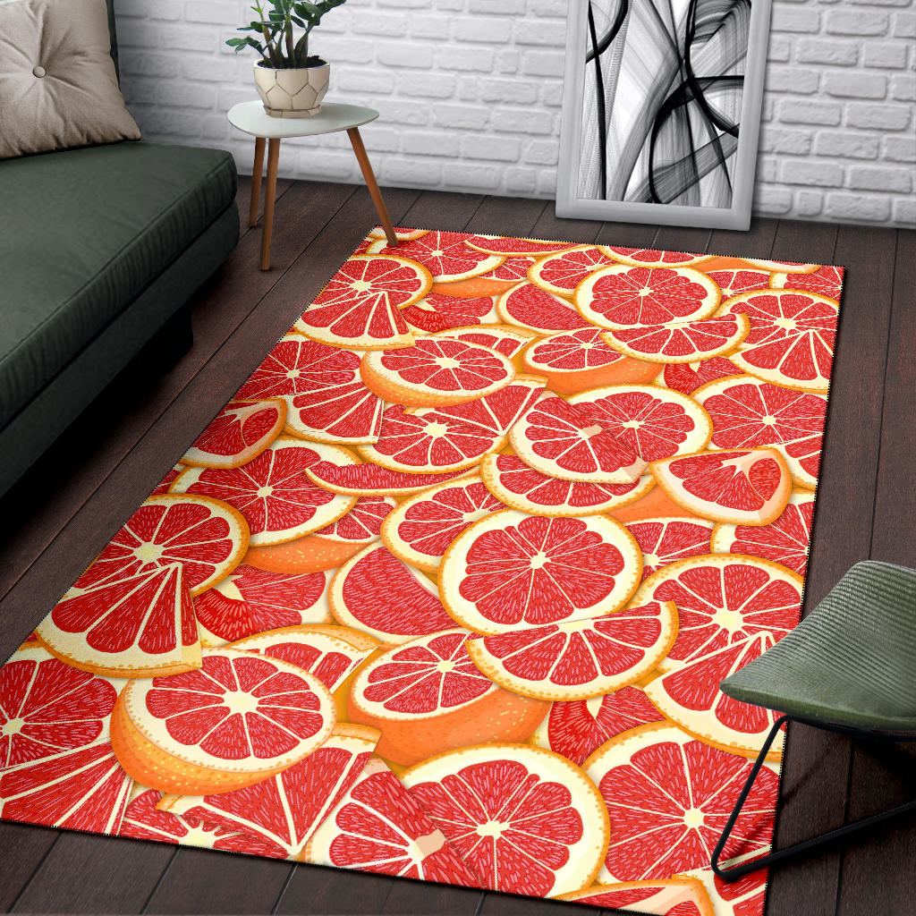 Grapefruit Pattern Print Design GF02 Area Rugs
