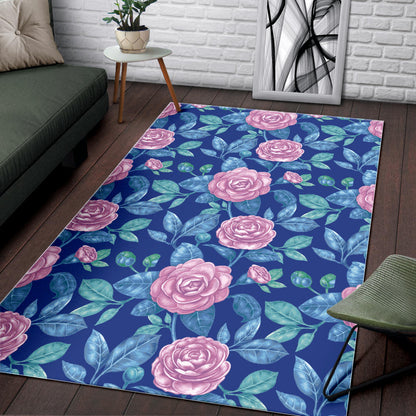 Camellia Pattern Print Design CM05 Area Rugs