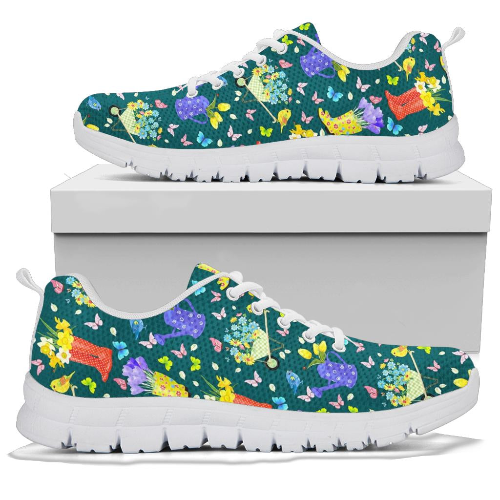 Gardening Pattern Print Design G08 Sneakers White Bottom Shoes