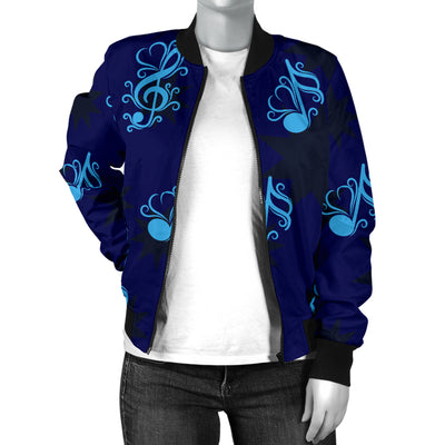 Music note Pattern Print Design A04 Women's Bomber Jacket