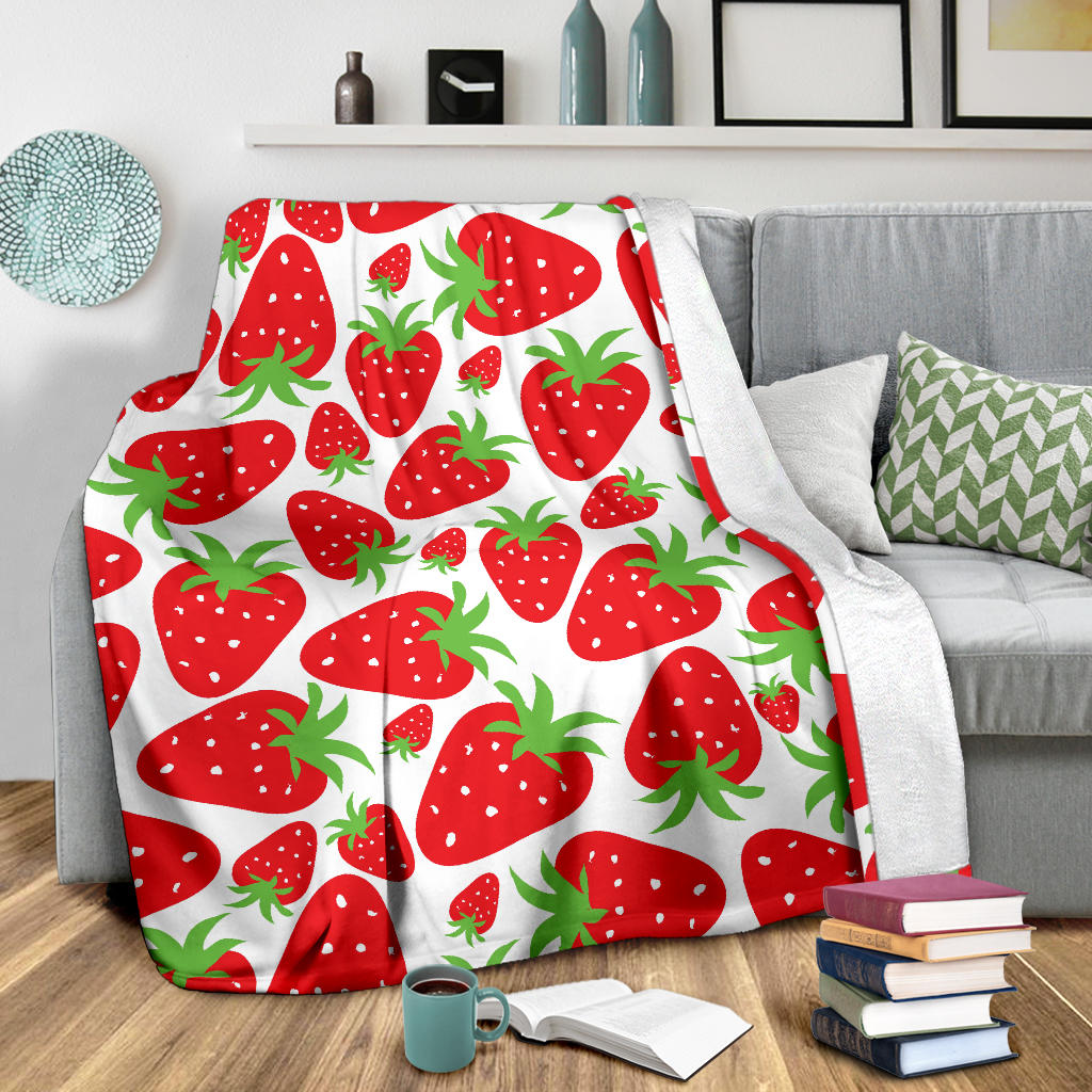 Strawberry Pattern Print Design SB01 Fleece Blanket