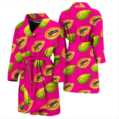 Papaya Pattern Print Design PP02 Men Bathrobe