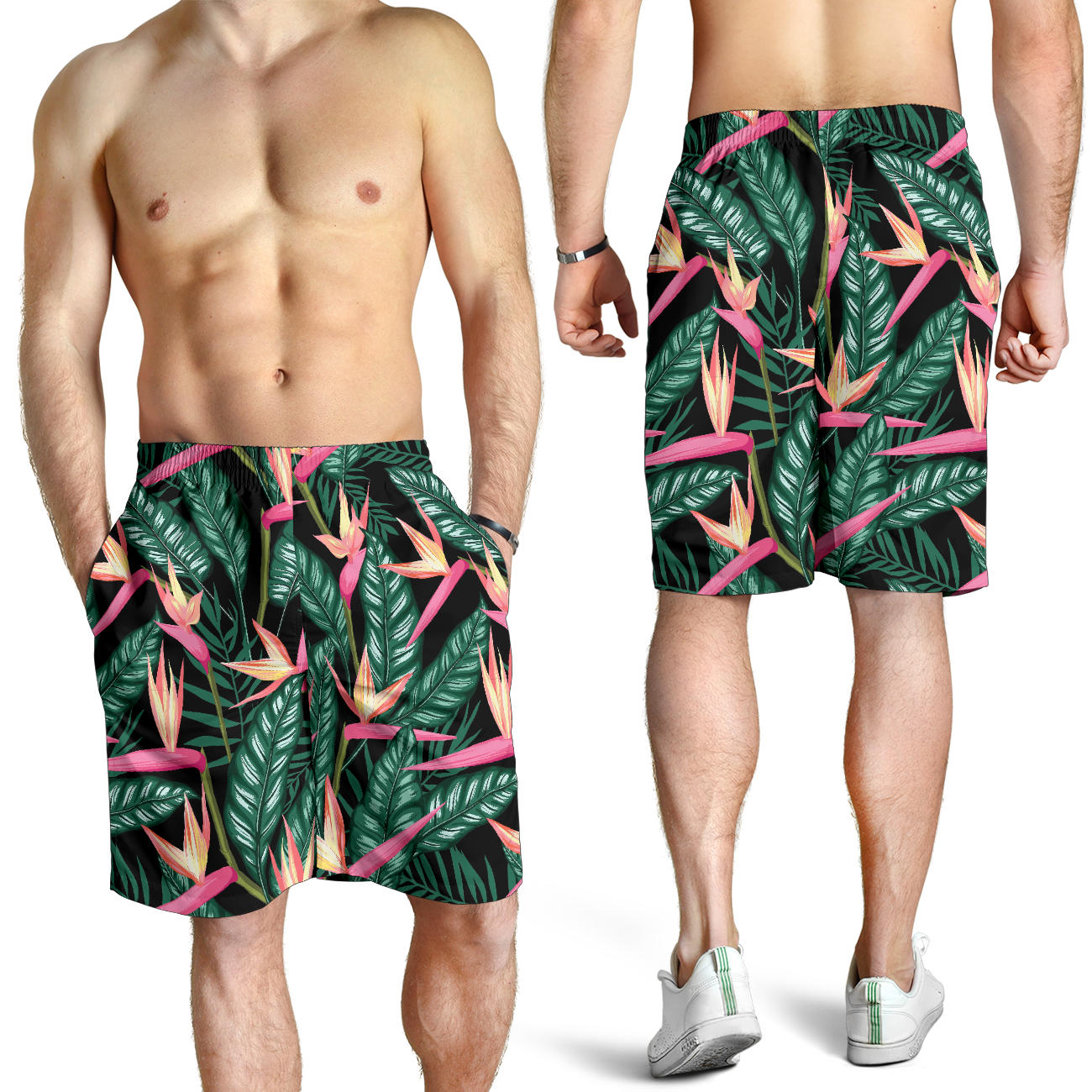 Bird Of Paradise Pattern Print Design BOP03 Mens Shorts