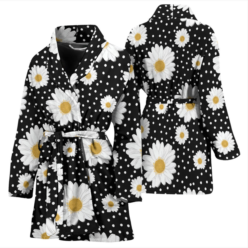 Daisy Pattern Print Design DS02 Women Bathrobe