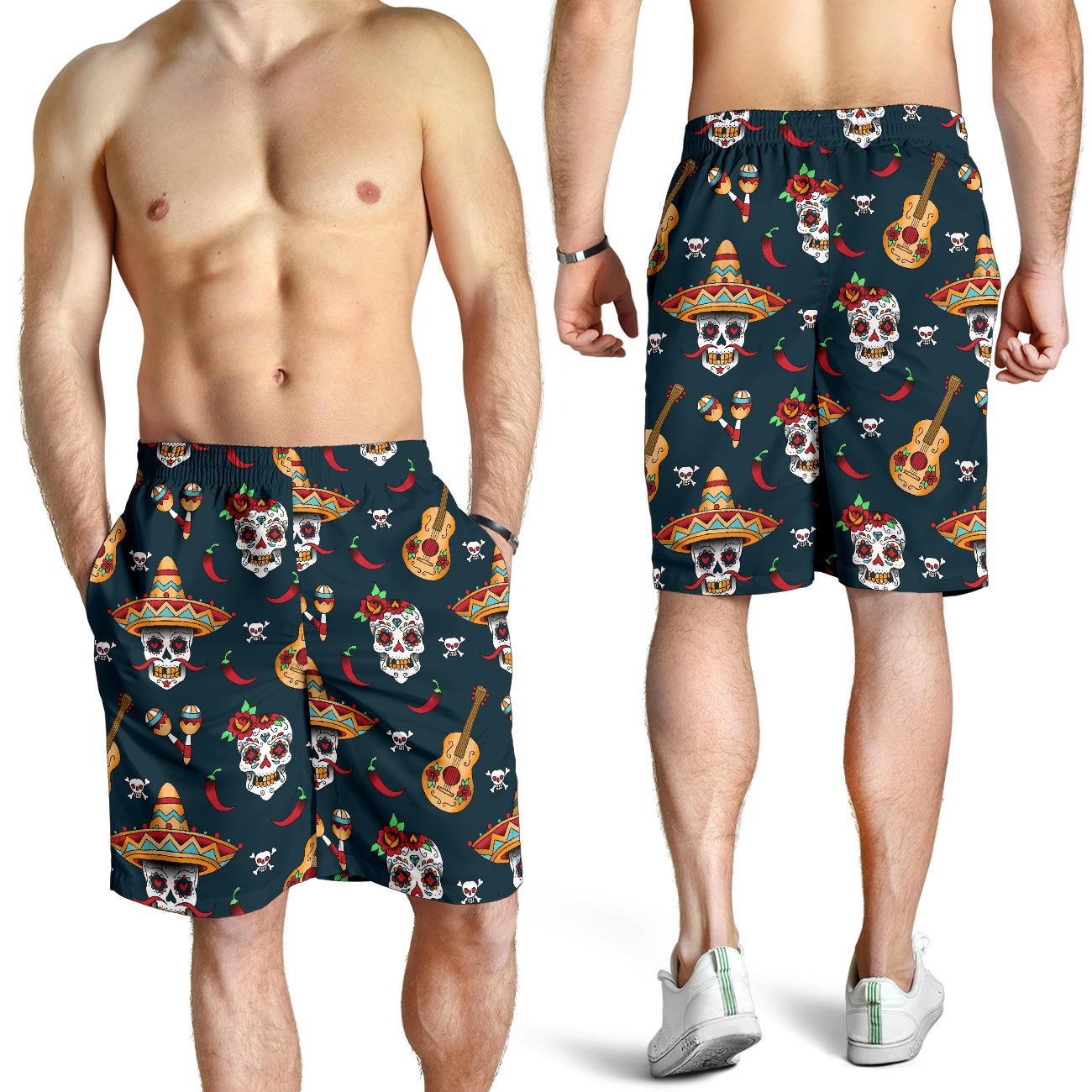 sugar skull Mexican Mens Shorts