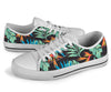 Tropical Palm Leaves Hawaiian Flower White Bottom Low Top Shoes